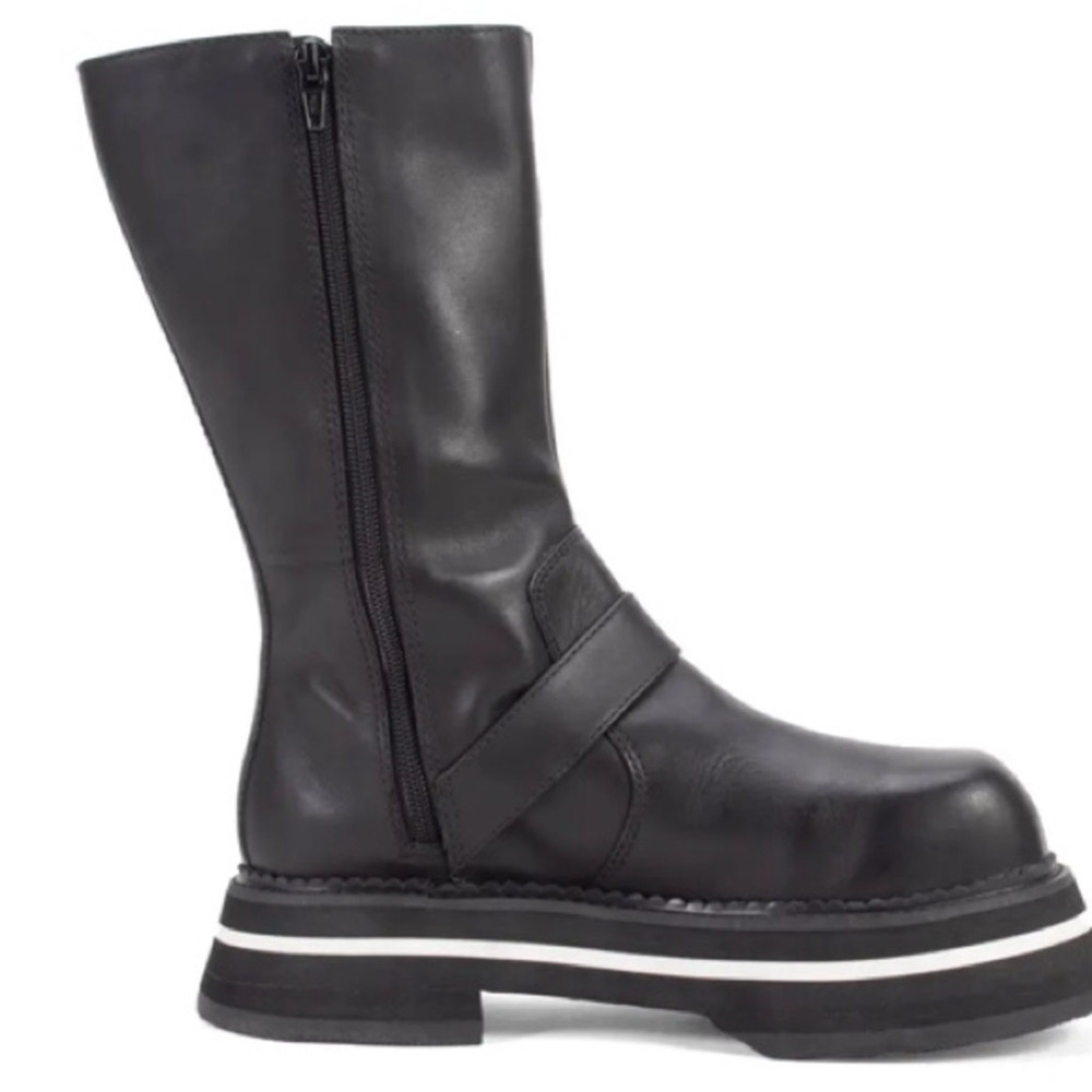 John Fluevog FV2 Boots, Size 10 black knee high chunky - Picture 4 of 12
